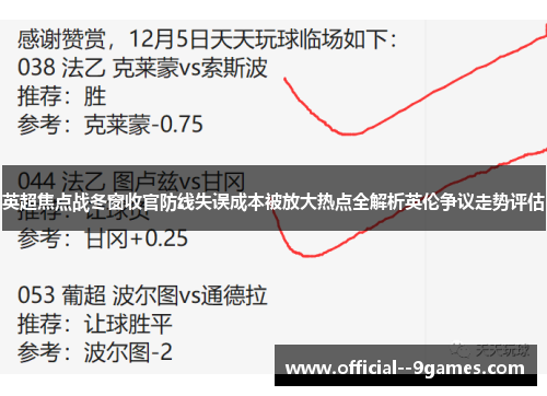 英超焦点战冬窗收官防线失误成本被放大热点全解析英伦争议走势评估 英超焦点战冬窗收官防线失误成本被放大热点全解析英伦争议走势评估